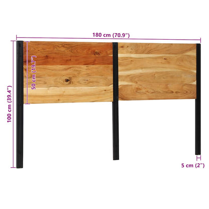 vidaXL Headboard 180 cm Solid Wood Acacia and Iron