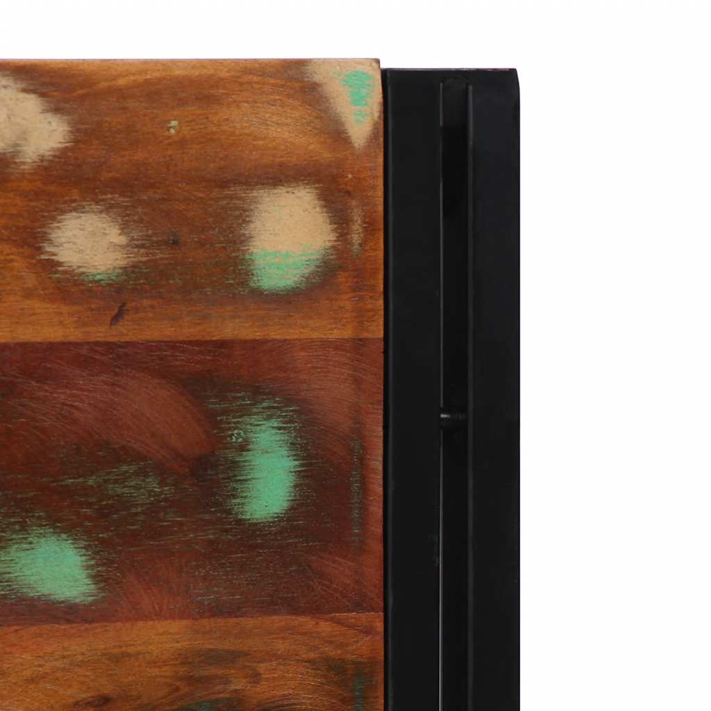 vidaXL Headboard 200 cm Solid Wood Reclaimed and Iron