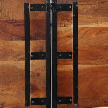 vidaXL Headboard 200 cm Solid Wood Reclaimed and Iron