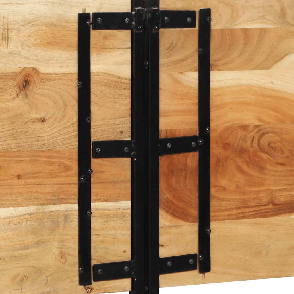 vidaXL Headboard 200 cm Solid Wood Acacia and Iron