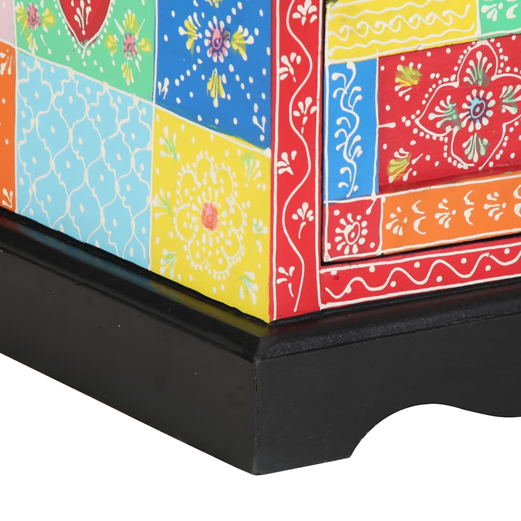 vidaXL Bedside Cabinet Multicolour 40 x 35 x 45 cm Solid Mango Wood