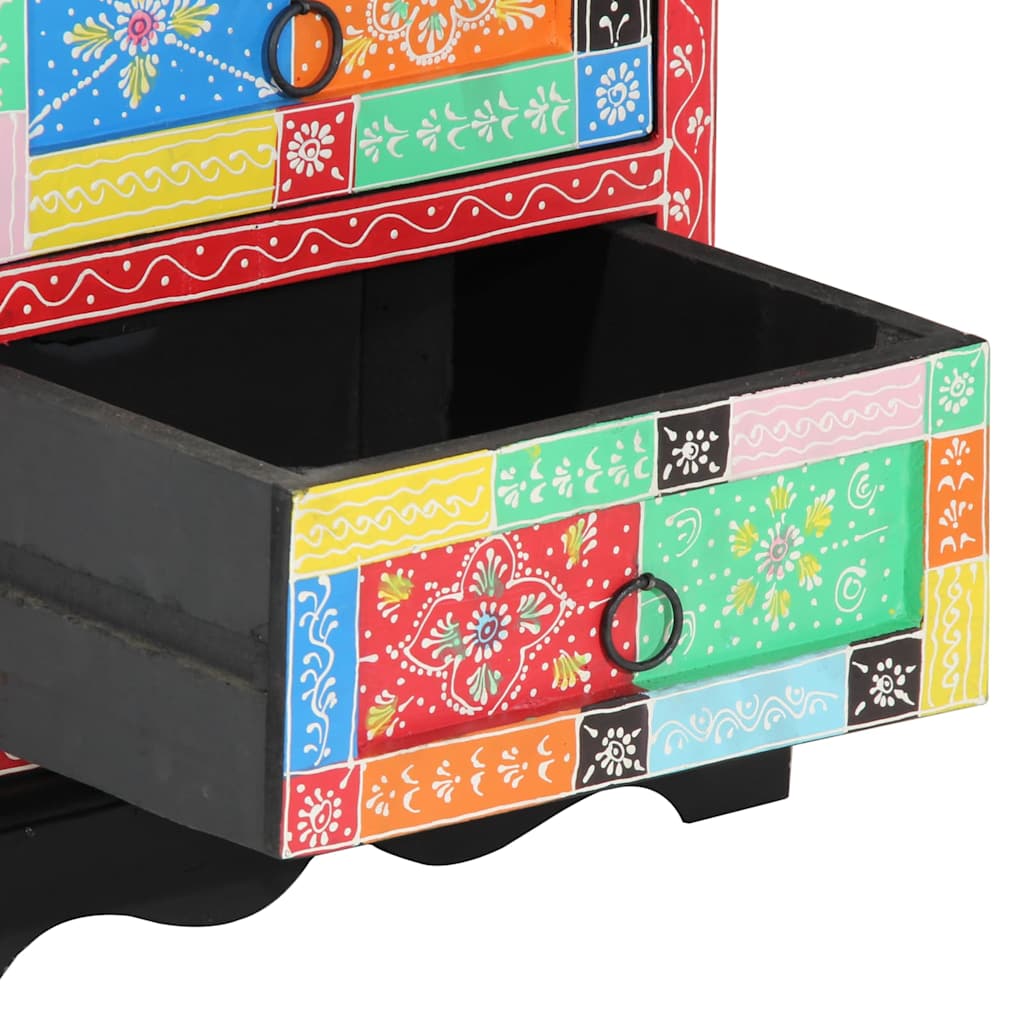 vidaXL Bedside Cabinet Multicolour 40 x 35 x 45 cm Solid Mango Wood