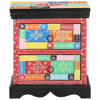 vidaXL Bedside Cabinet Multicolour 40 x 35 x 45 cm Solid Mango Wood