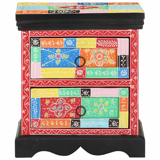 vidaXL Bedside Cabinet Multicolour 40 x 35 x 45 cm Solid Mango Wood