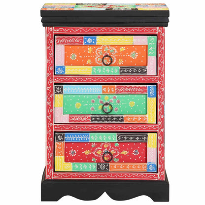 vidaXL Drawer Cabinet Multicolour 40 x 40 x 60 cm Solid Mango Wood