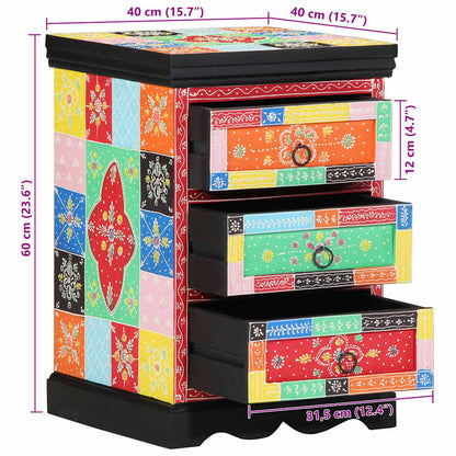 vidaXL Drawer Cabinet Multicolour 40 x 40 x 60 cm Solid Mango Wood