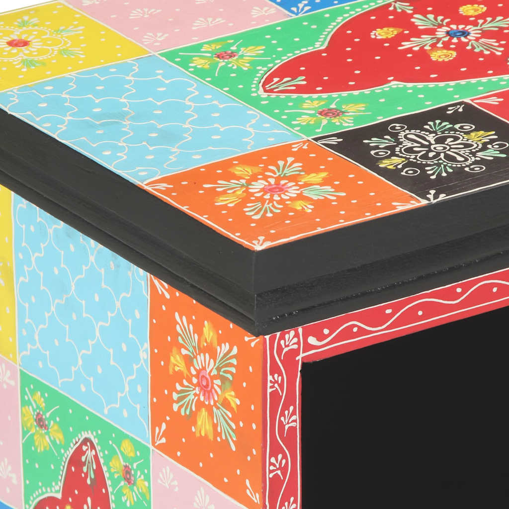 vidaXL TV Cabinet Multicolour 80 x 35 x 50 cm Solid Mango Wood