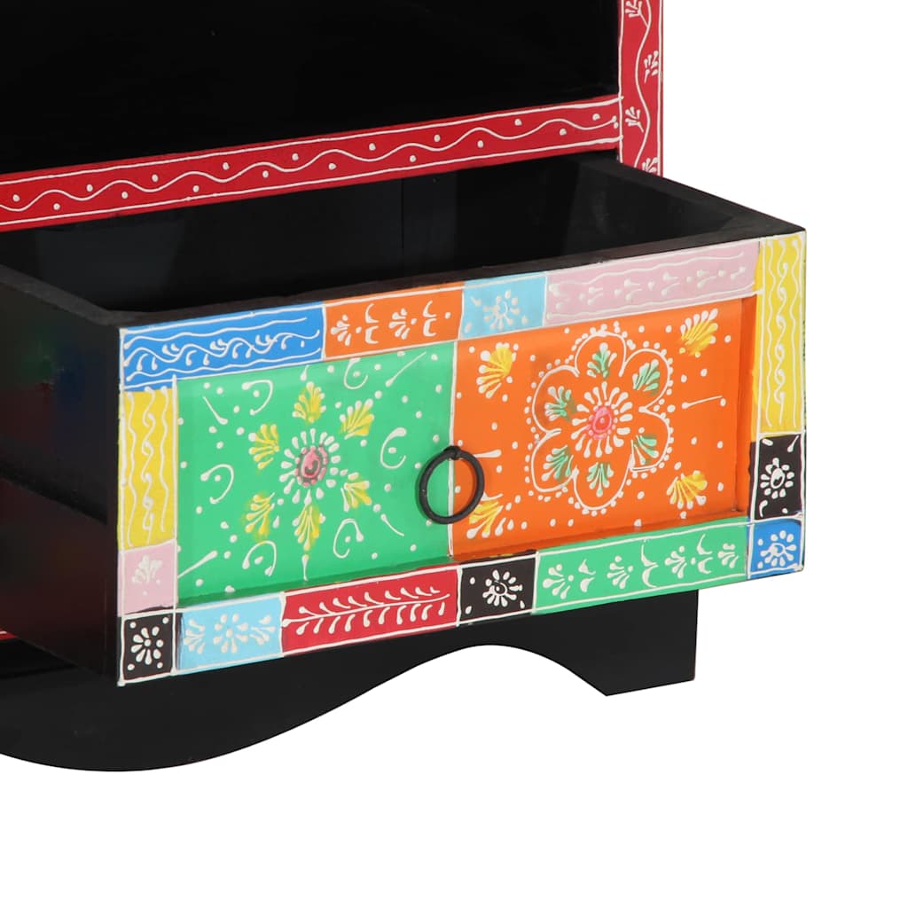 vidaXL TV Cabinet Multicolour 80 x 35 x 50 cm Solid Mango Wood