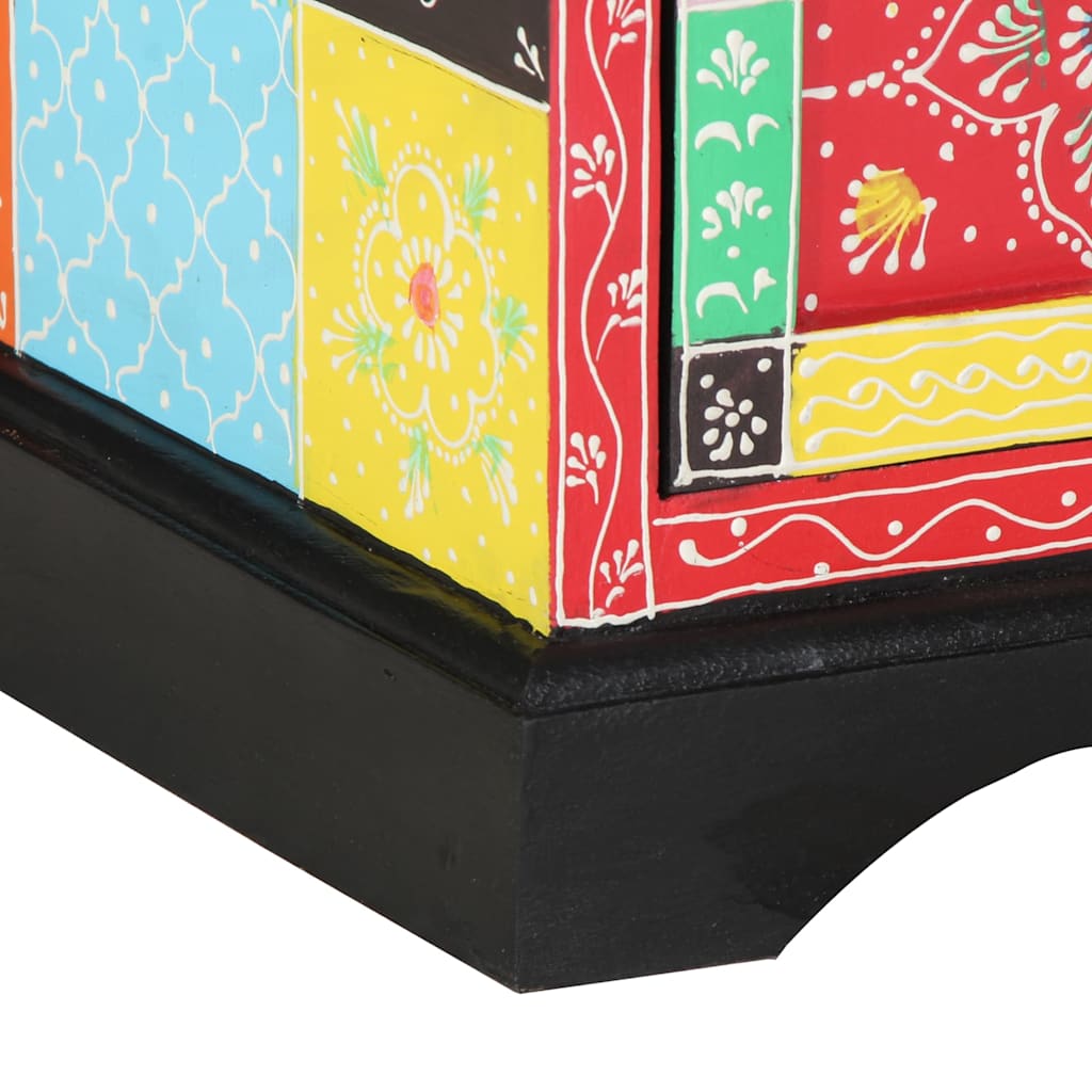 vidaXL TV Cabinet Multicolour 80 x 35 x 50 cm Solid Mango Wood