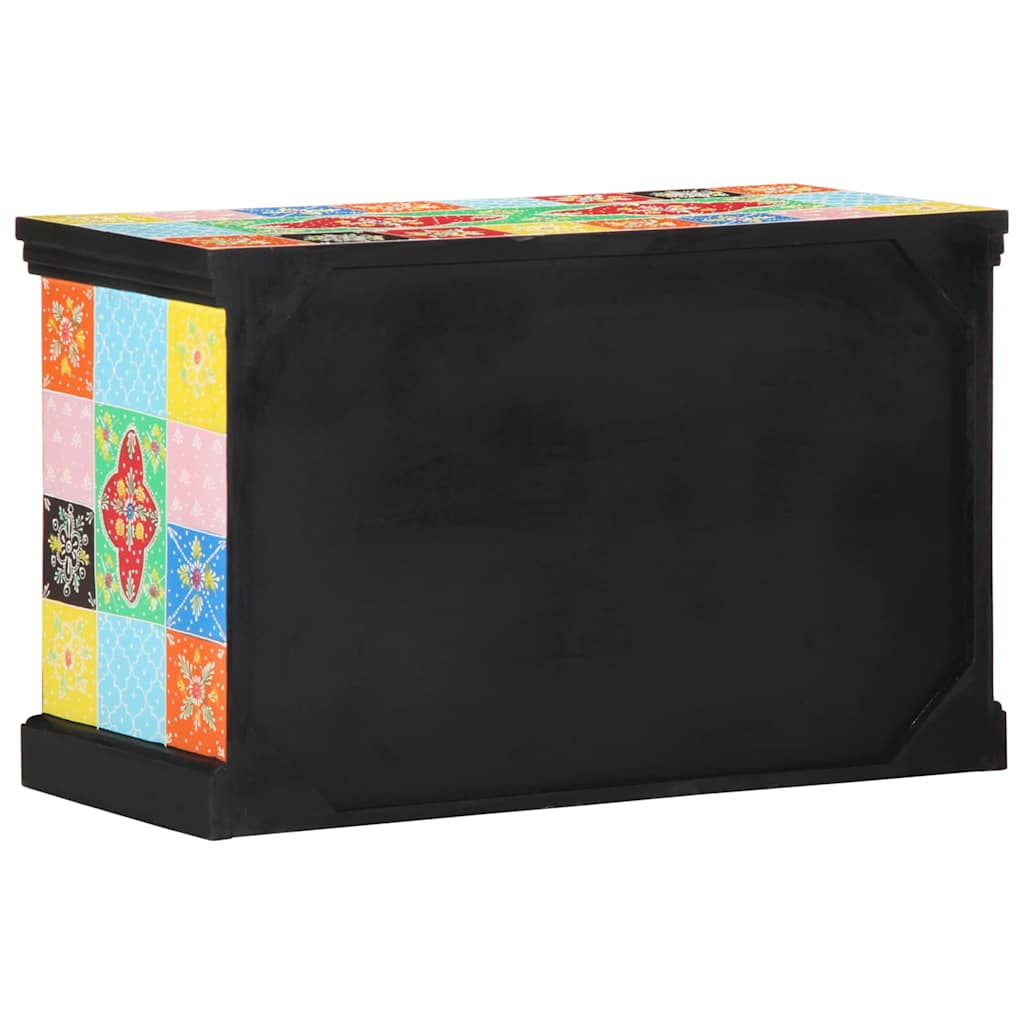vidaXL TV Cabinet Multicolour 80 x 35 x 50 cm Solid Mango Wood