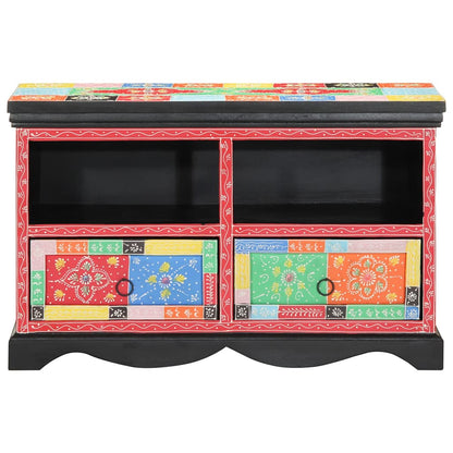 vidaXL TV Cabinet Multicolour 80 x 35 x 50 cm Solid Mango Wood