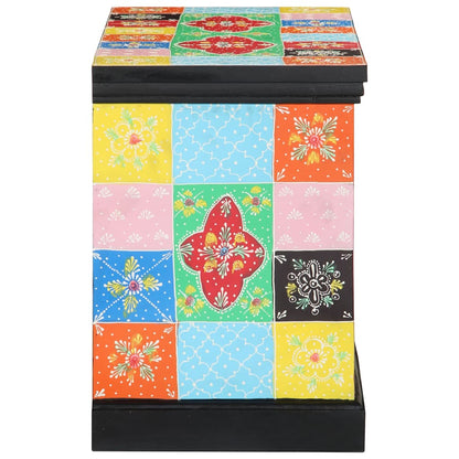vidaXL TV Cabinet Multicolour 80 x 35 x 50 cm Solid Mango Wood