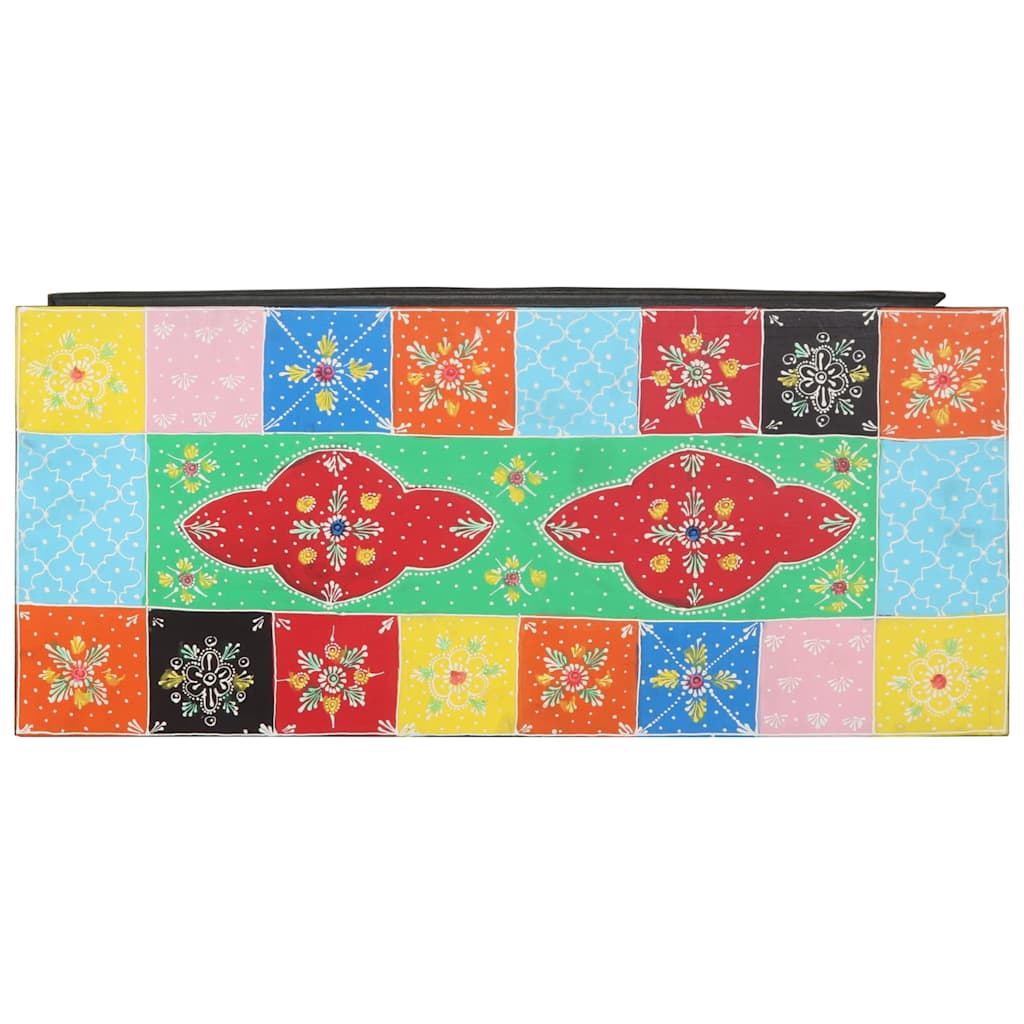 vidaXL TV Cabinet Multicolour 80 x 35 x 50 cm Solid Mango Wood