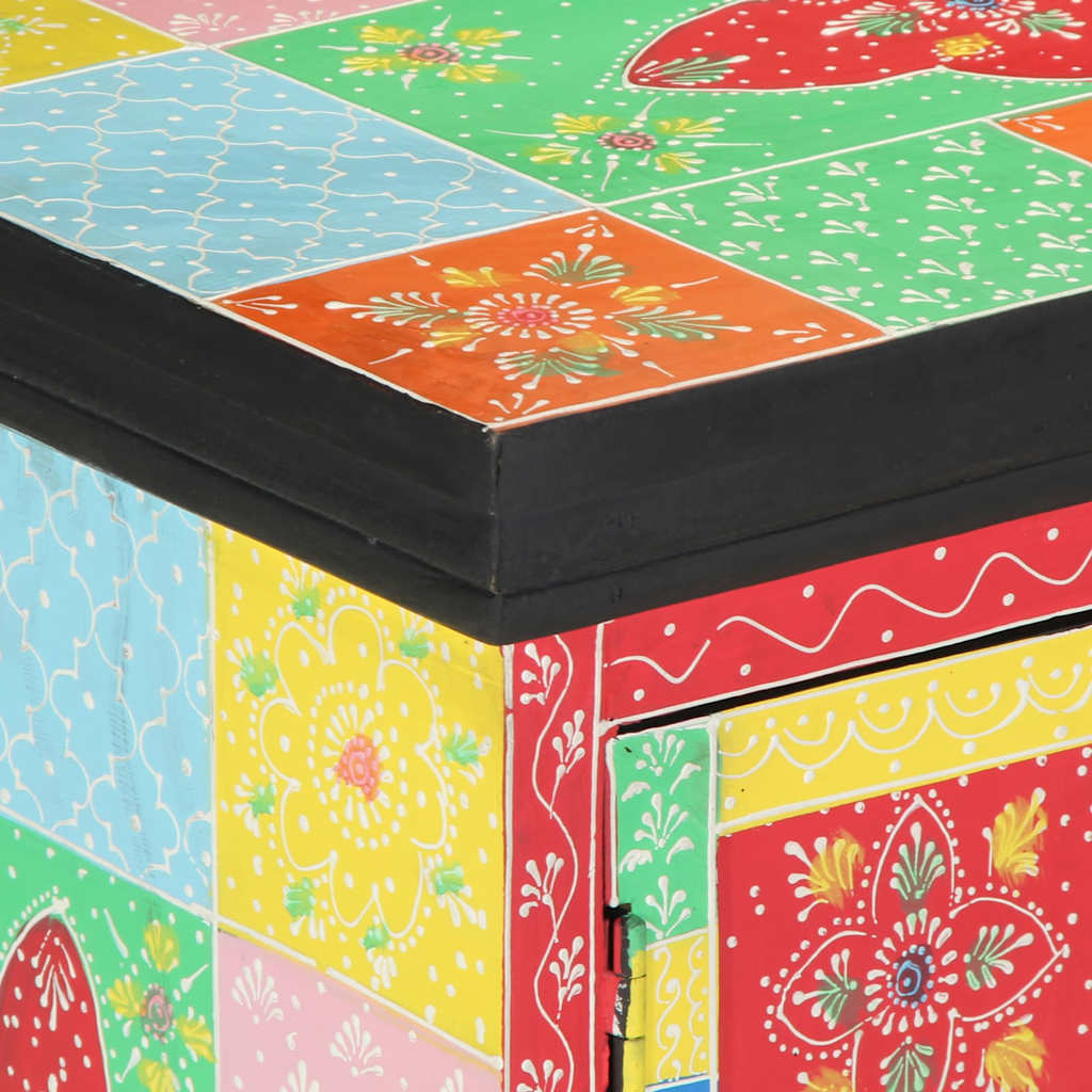 vidaXL TV Cabinet Multicolour 100 x 35 x 50 cm Solid Mango Wood