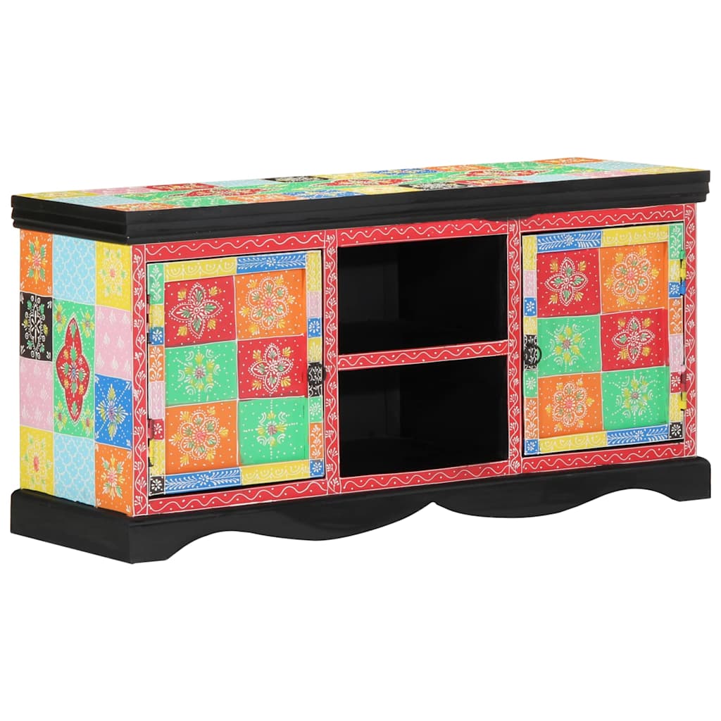 vidaXL TV Cabinet Multicolour 100 x 35 x 50 cm Solid Mango Wood