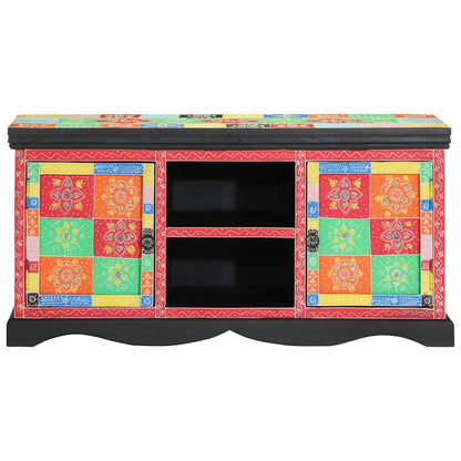 vidaXL TV Cabinet Multicolour 100 x 35 x 50 cm Solid Mango Wood