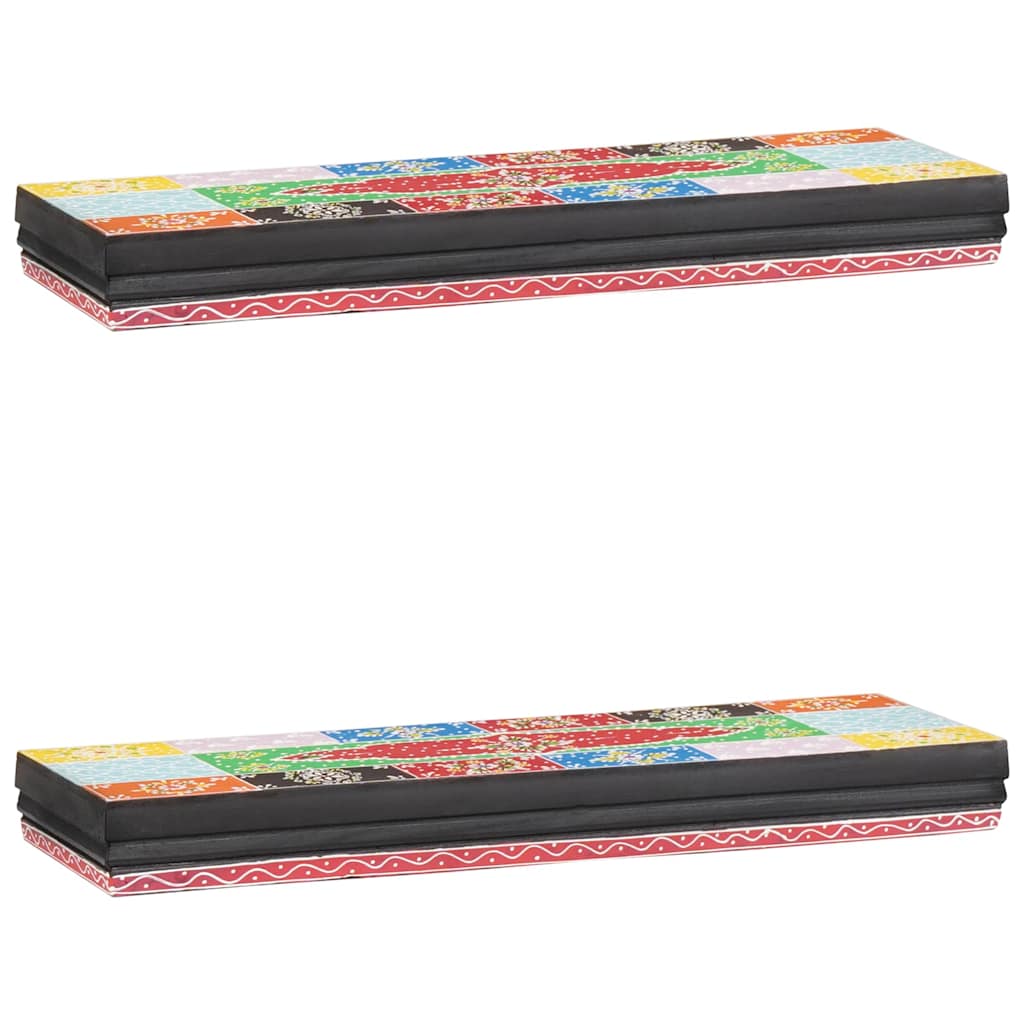 vidaXL Wall Shelves Multicolour 60 x 20 x 6 cm Solid Mango Wood