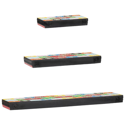 vidaXL Wall Shelves 3 pcs Multicolour 100 x 20 x 6 cm Solid Mango Wood