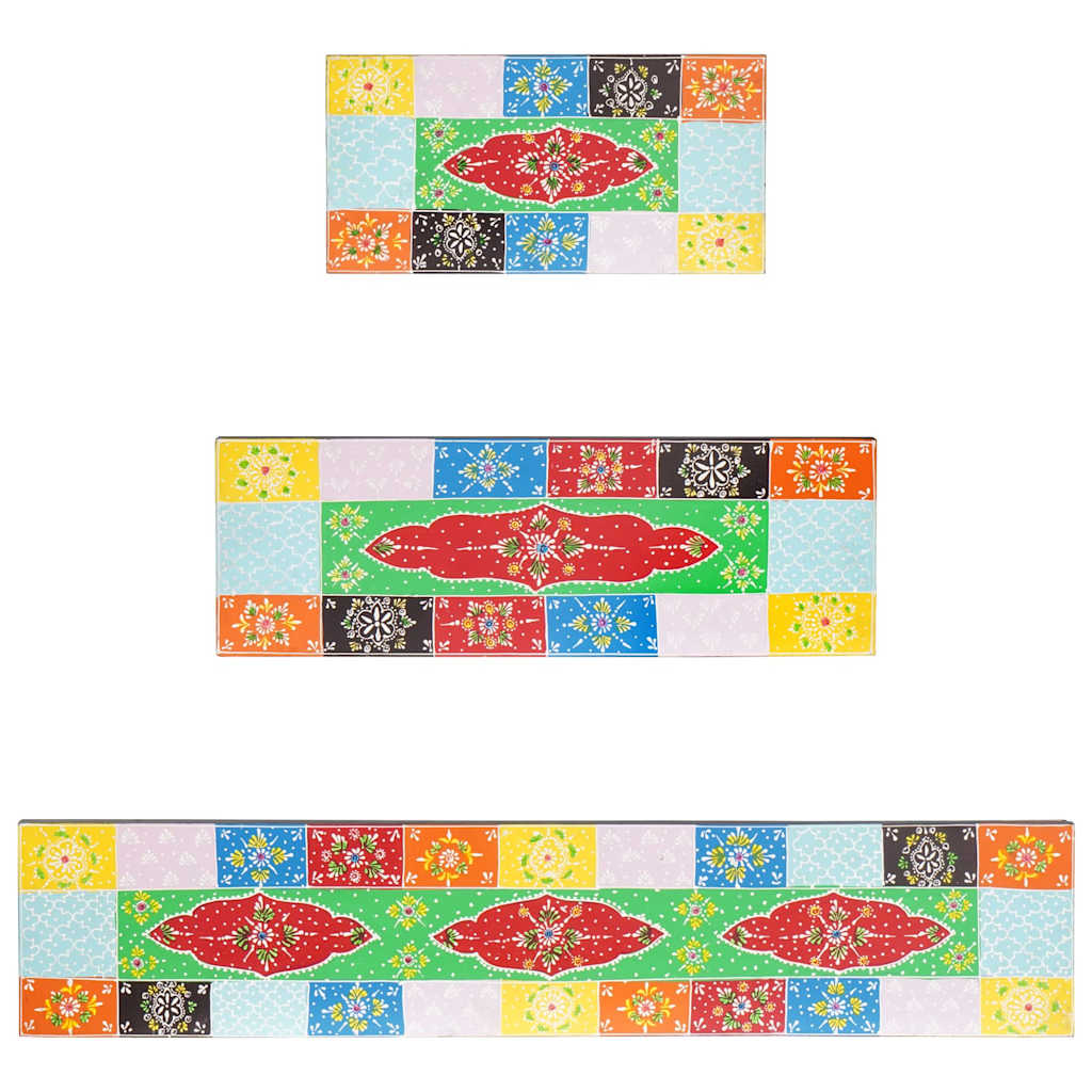 vidaXL Wall Shelves 3 pcs Multicolour 100 x 20 x 6 cm Solid Mango Wood