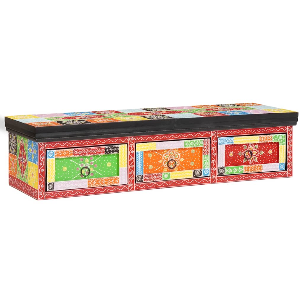 vidaXL TV Cabinet Multicolour 100 x 30 x 24 cm Solid Mango wood