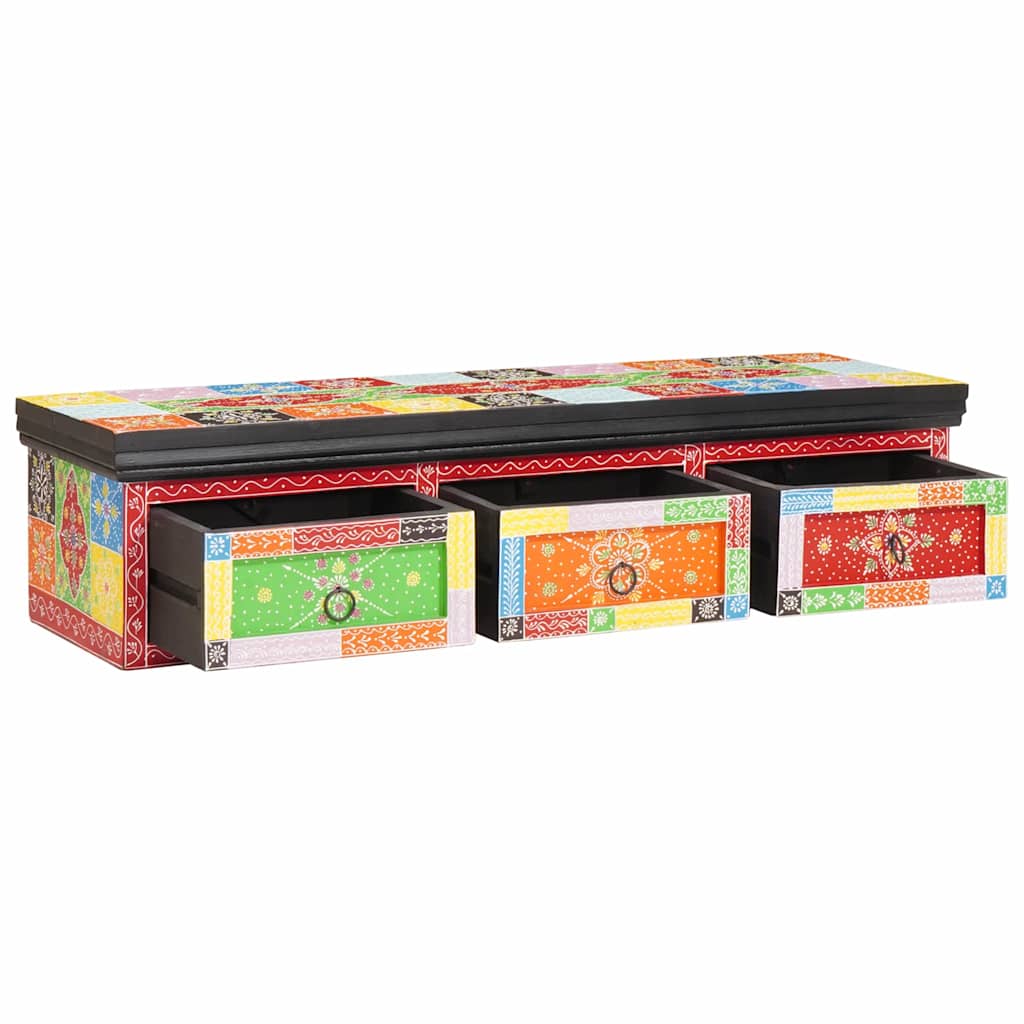 vidaXL TV Cabinet Multicolour 100 x 30 x 24 cm Solid Mango wood