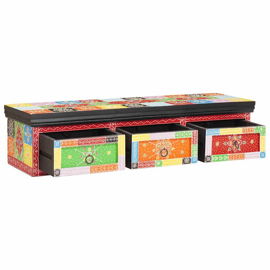 vidaXL TV Cabinet Multicolour 100 x 30 x 24 cm Solid Mango wood