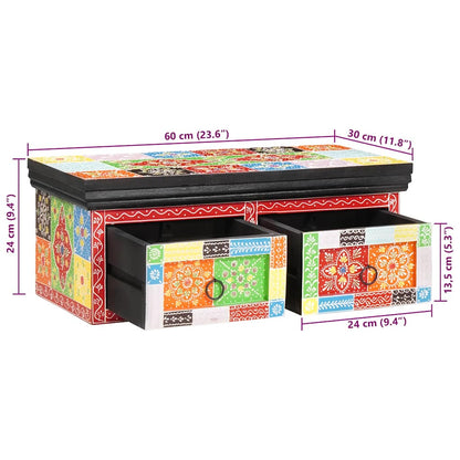 vidaXL TV Cabinet Multicolour 60 x 30 x 24 cm Solid Mango wood