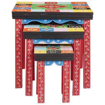 vidaXL Square Table 3 pcs Multicolour