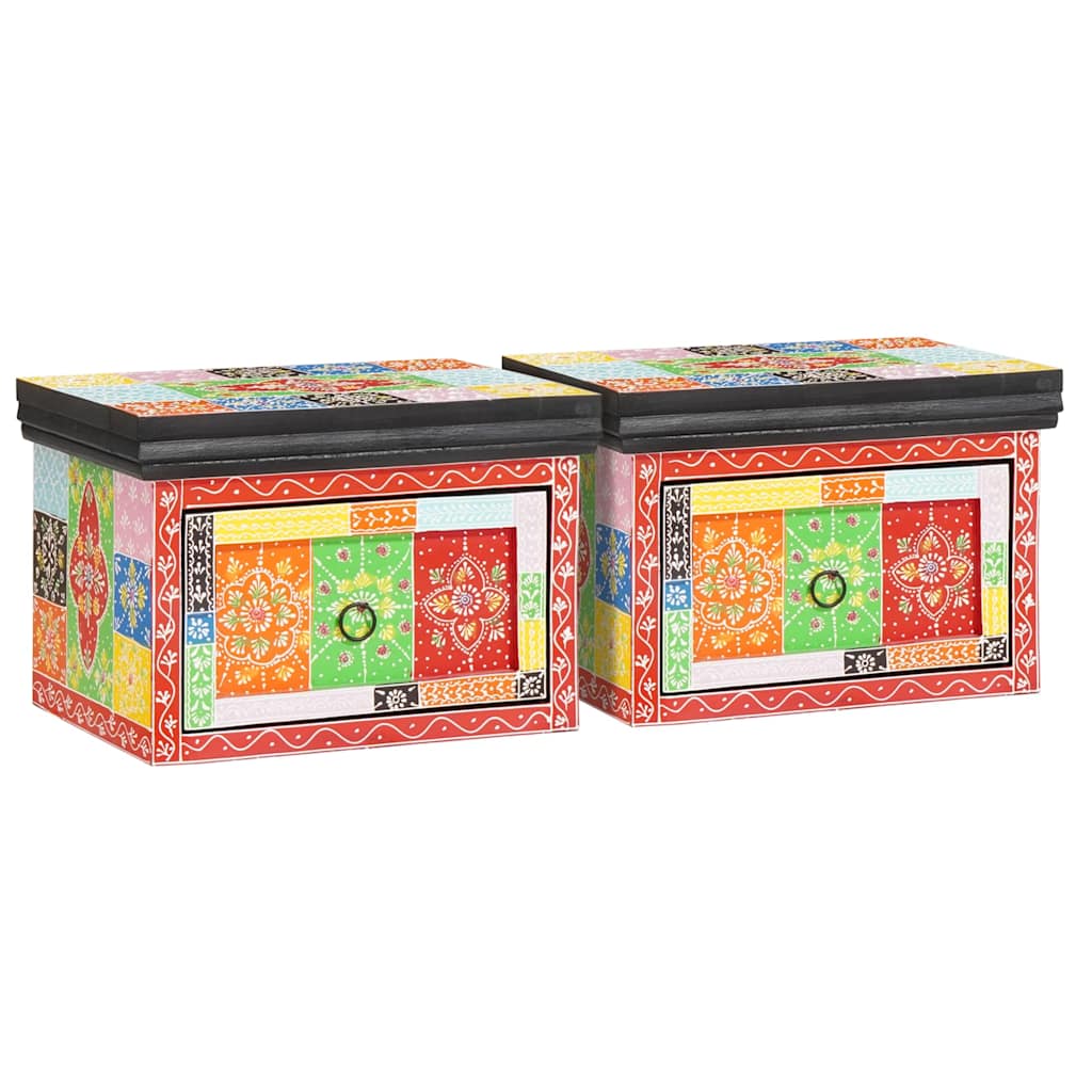 vidaXL Bedside Cabinet with Drawer 2 pcs Multicolour 40 x 30 x 28 cm