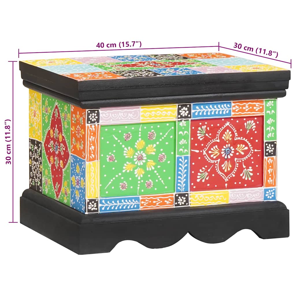 vidaXL Storage Box Multicolour 40 x 30 x 30 cm Solid Mango wood