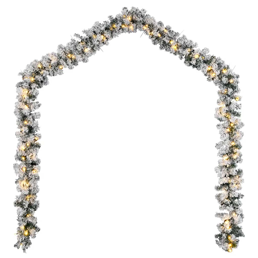 vidaXL Christmas Garland with LED Lights Green 5 m PVC