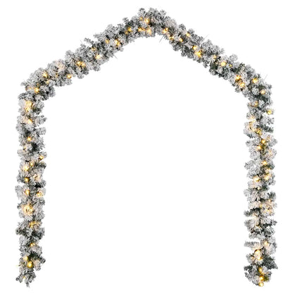 vidaXL Christmas Garland with LED Lights Green 5 m PVC