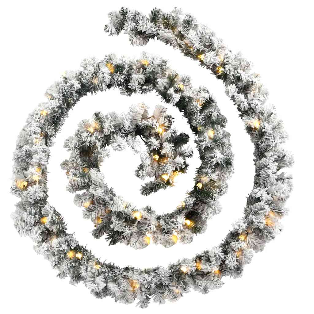 vidaXL Christmas Garland with LED Lights Green 20 m PVC