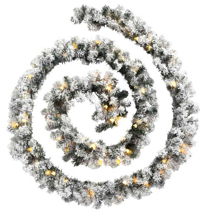 vidaXL Christmas Garland with LED Lights Green 20 m PVC