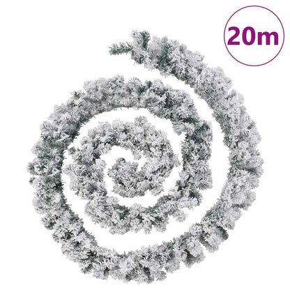 vidaXL Christmas Garland with LED Lights Green 20 m PVC