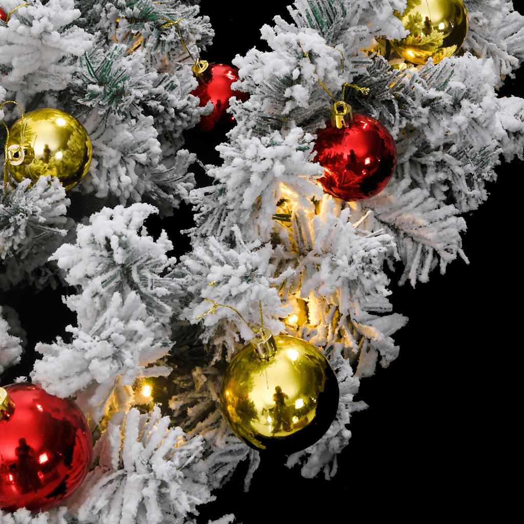 vidaXL Christmas Garland with Baubles and LED Lights Green 5 m PVC