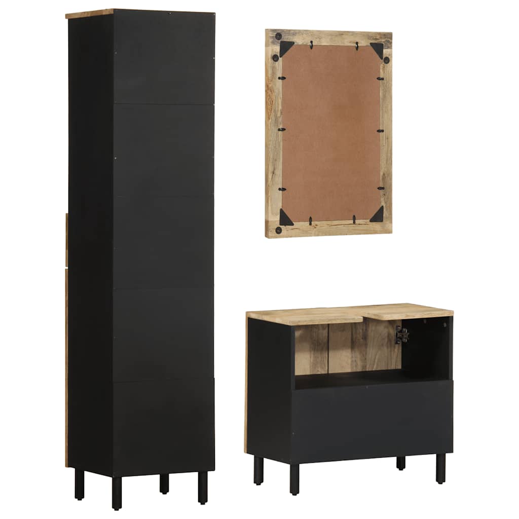 vidaXL 3 Piece Bathroom Furniture Set Solid Wood Mango