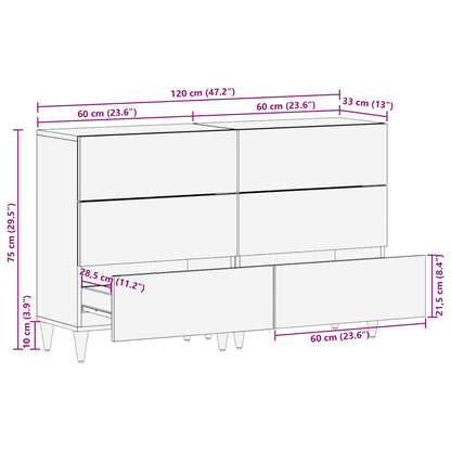 vidaXL Storage Cabinets 2 pcs Pattern Pattern 120 x 33 x 75 cm