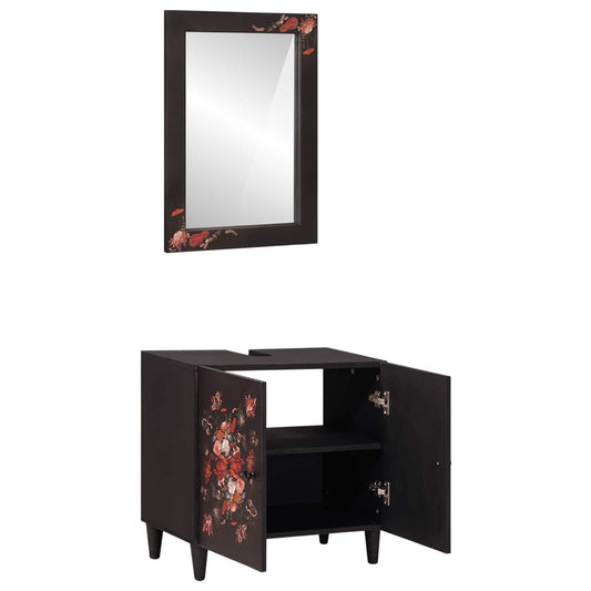 vidaXL Bathroom Cabinet Set Wall-mounted 2 pcs Solid Mango Wood