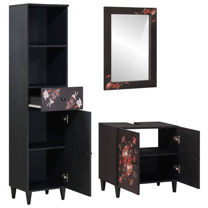 vidaXL Bathroom Cabinet Set with Drawer 3 pcs Solid Mango Wood