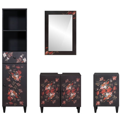 vidaXL Bathroom Cabinet Set with Drawer 4 pcs Solid Mango Wood