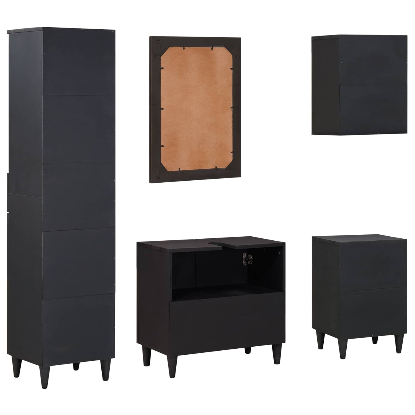 vidaXL Bathroom Cabinet Set with Drawer 5 pcs Solid Mango Wood