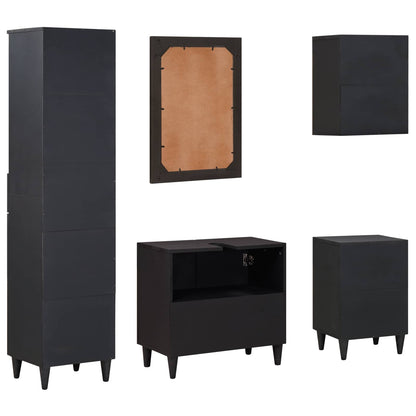 vidaXL Bathroom Cabinet Set with Drawer 5 pcs Solid Mango Wood