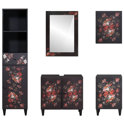 vidaXL Bathroom Cabinet Set with Drawer 5 pcs Solid Mango Wood
