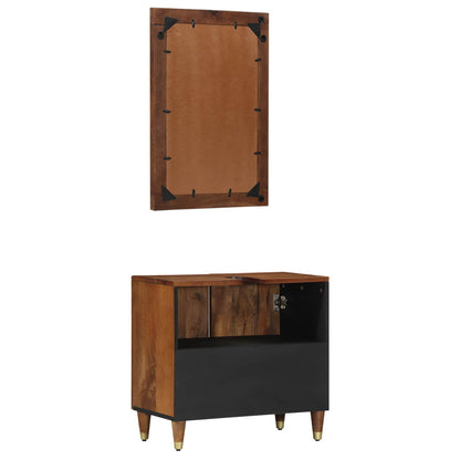 vidaXL Bathroom Cabinet Set 2 pcs Honey Brown Solid Mango Wood