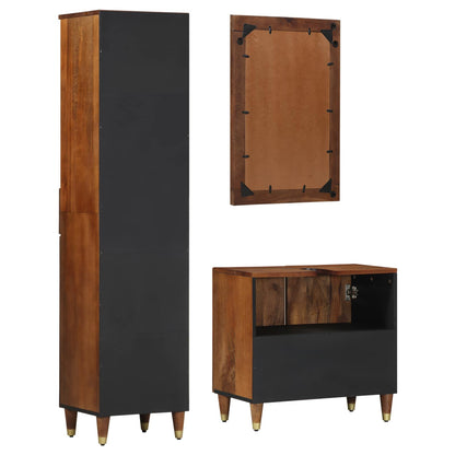 vidaXL Bathroom Cabinet Set 3 pcs Honey Brown Solid Mango Wood