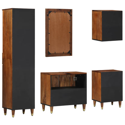 vidaXL Bathroom Cabinet Set 5 pcs Honey Brown Solid Mango Wood