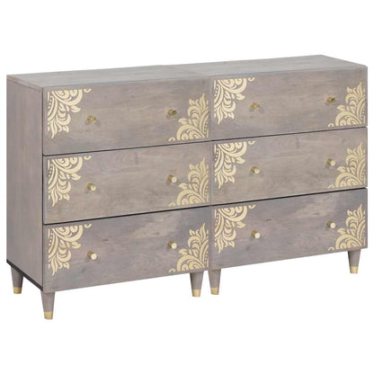 vidaXL Sideboard 2 pcs Grey 60 x 33 x 75 cm Solid Mango Wood