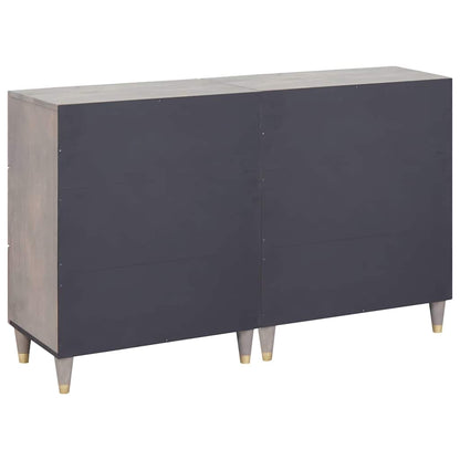 vidaXL Sideboard 2 pcs Grey 60 x 33 x 75 cm Solid Mango Wood