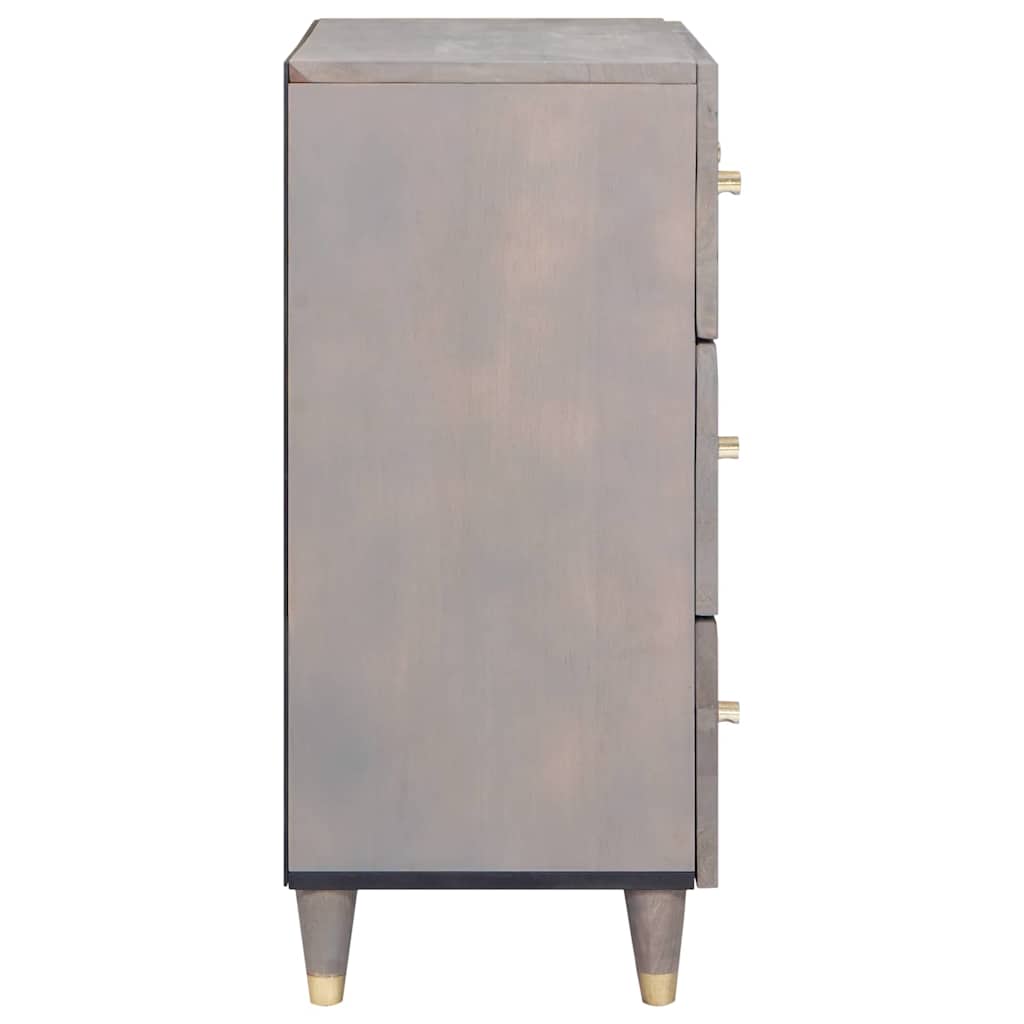 vidaXL Sideboard 2 pcs Grey 60 x 33 x 75 cm Solid Mango Wood